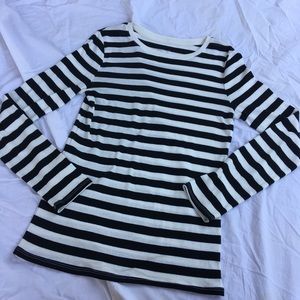 Merona black and white striped long sleeve tee
